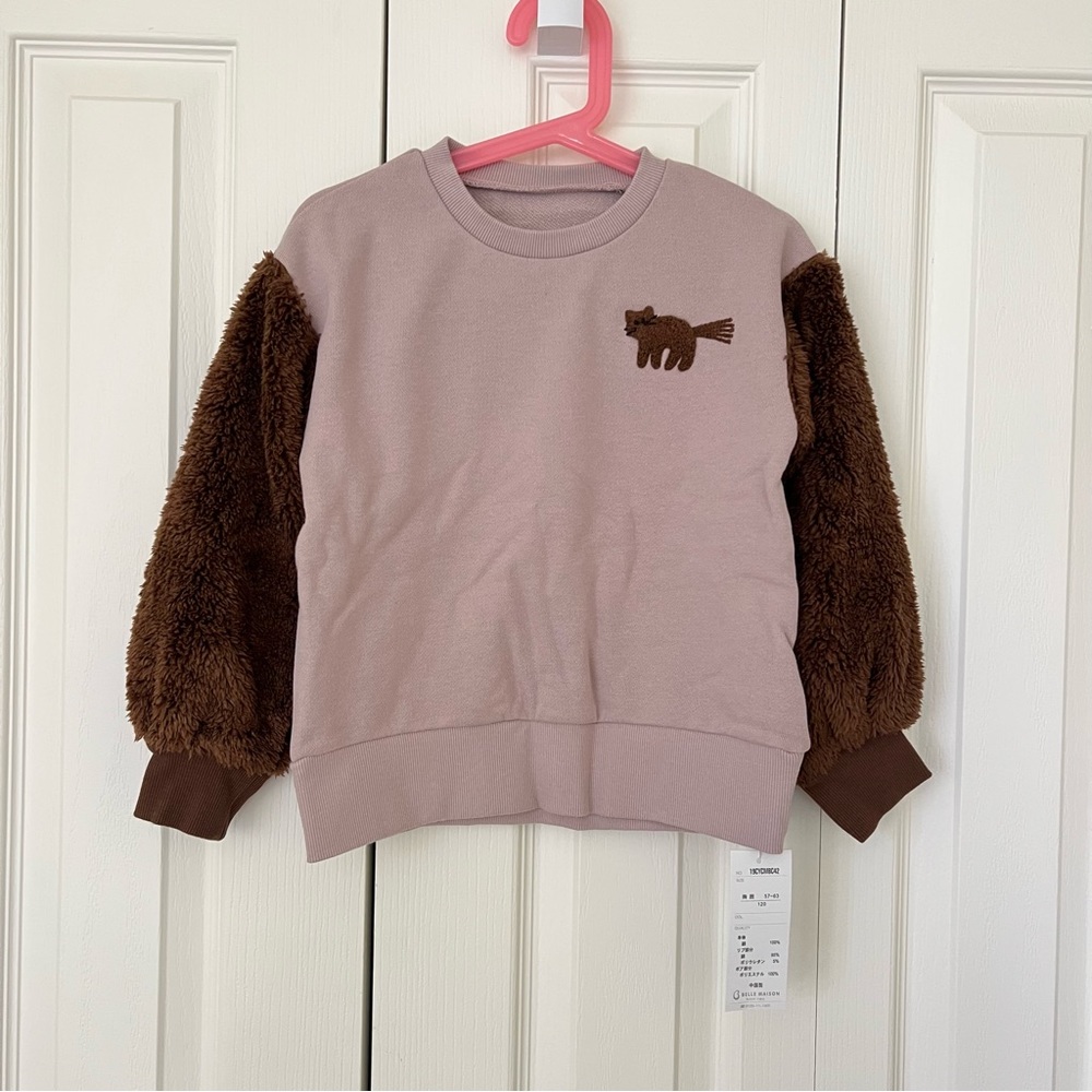 🆕fleeced-sleeve sweatshirt